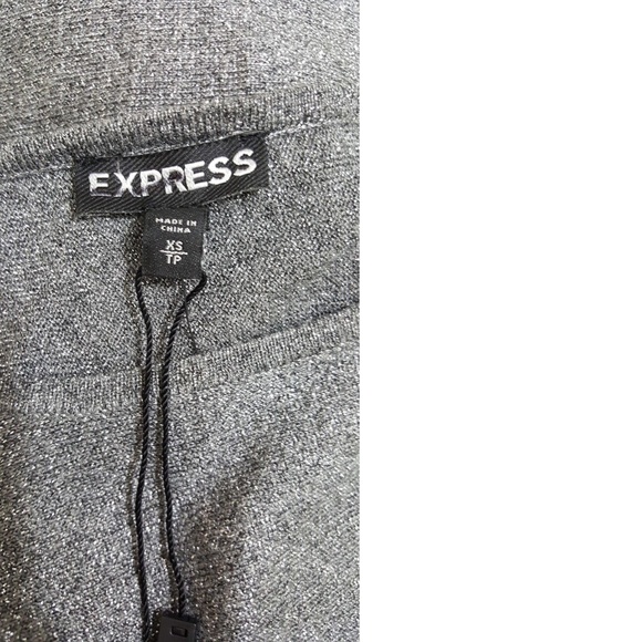 Express Gray Metallic Extreme Asymmetrical Sweater - Picture 6 of 8